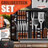 KESSER® RVS Barbecuebestekset - 37-delig - inc. tas - Bruin